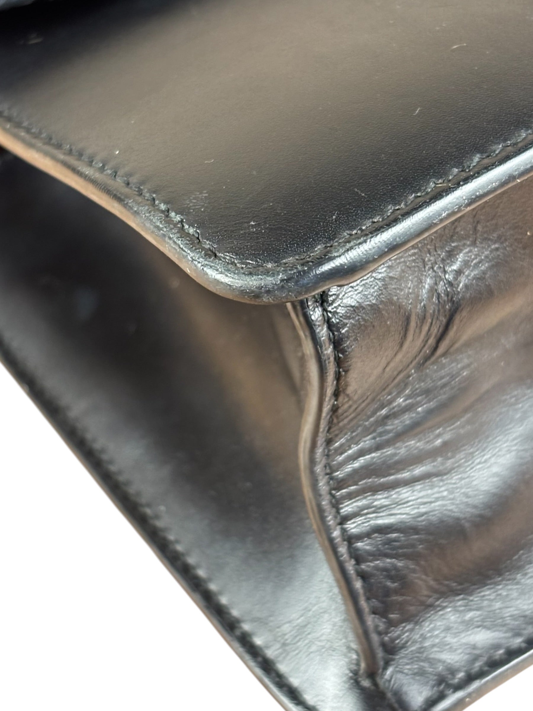 Gucci Black Leather Small Sylvie Shoulder Bag