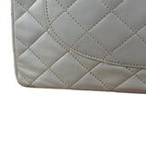 Chanel CC White Quilted Double Flap Bag 1988