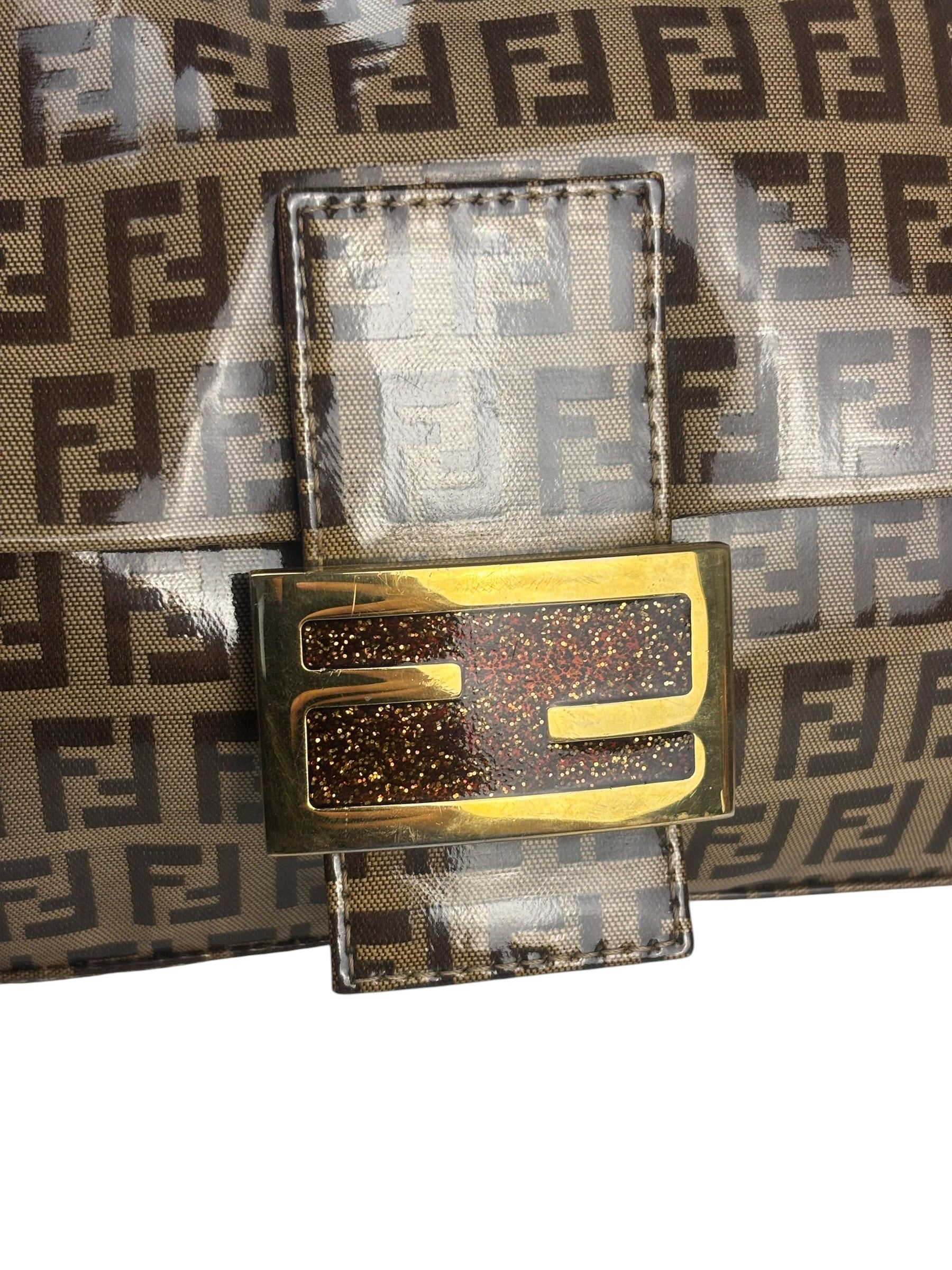 Fendi Brown PVC Zucca Baguette