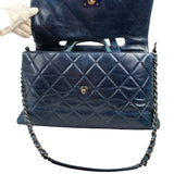 Chanel Blue Quilted Calfskin Large Convertible Boy Two-Way Bag 2012
