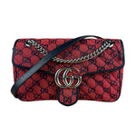 Gucci GG Red Marmont Flap Chain Shoulder Bag