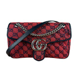 Gucci GG Red Marmont Flap Chain Shoulder Bag
