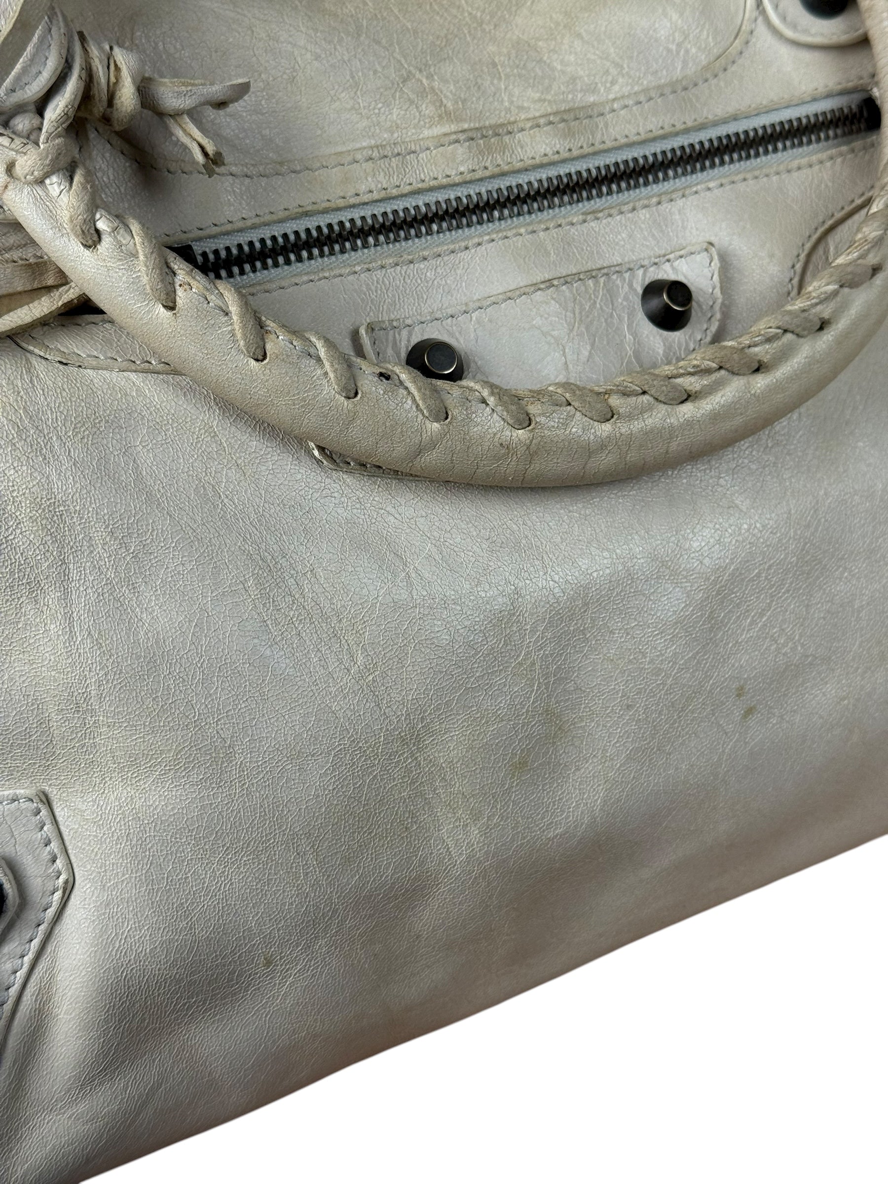 Balenciaga Ivory Leather Classic City Bag