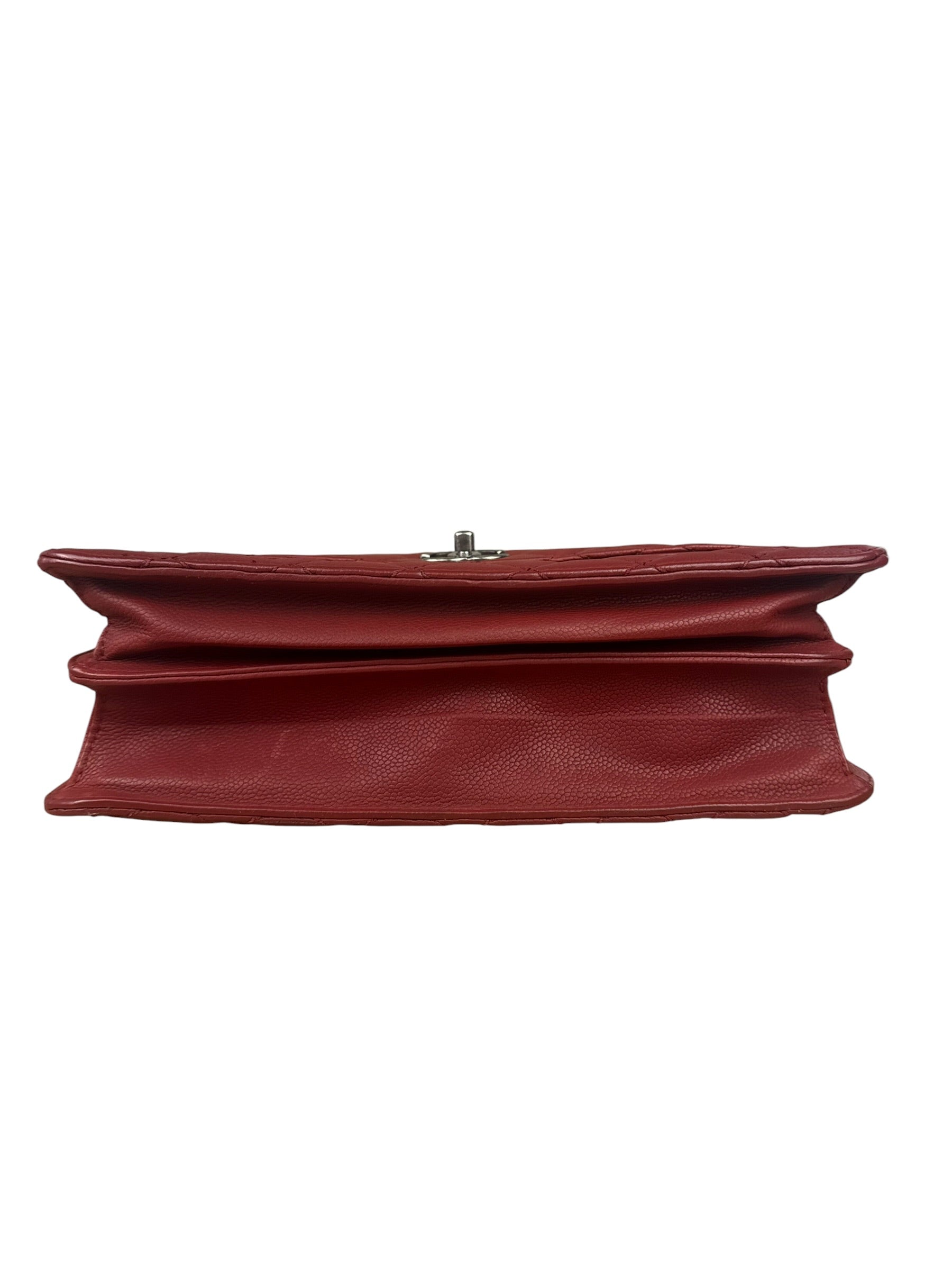 Chanel Red Caviar Leather Maxi Chain Flap Bag 2014