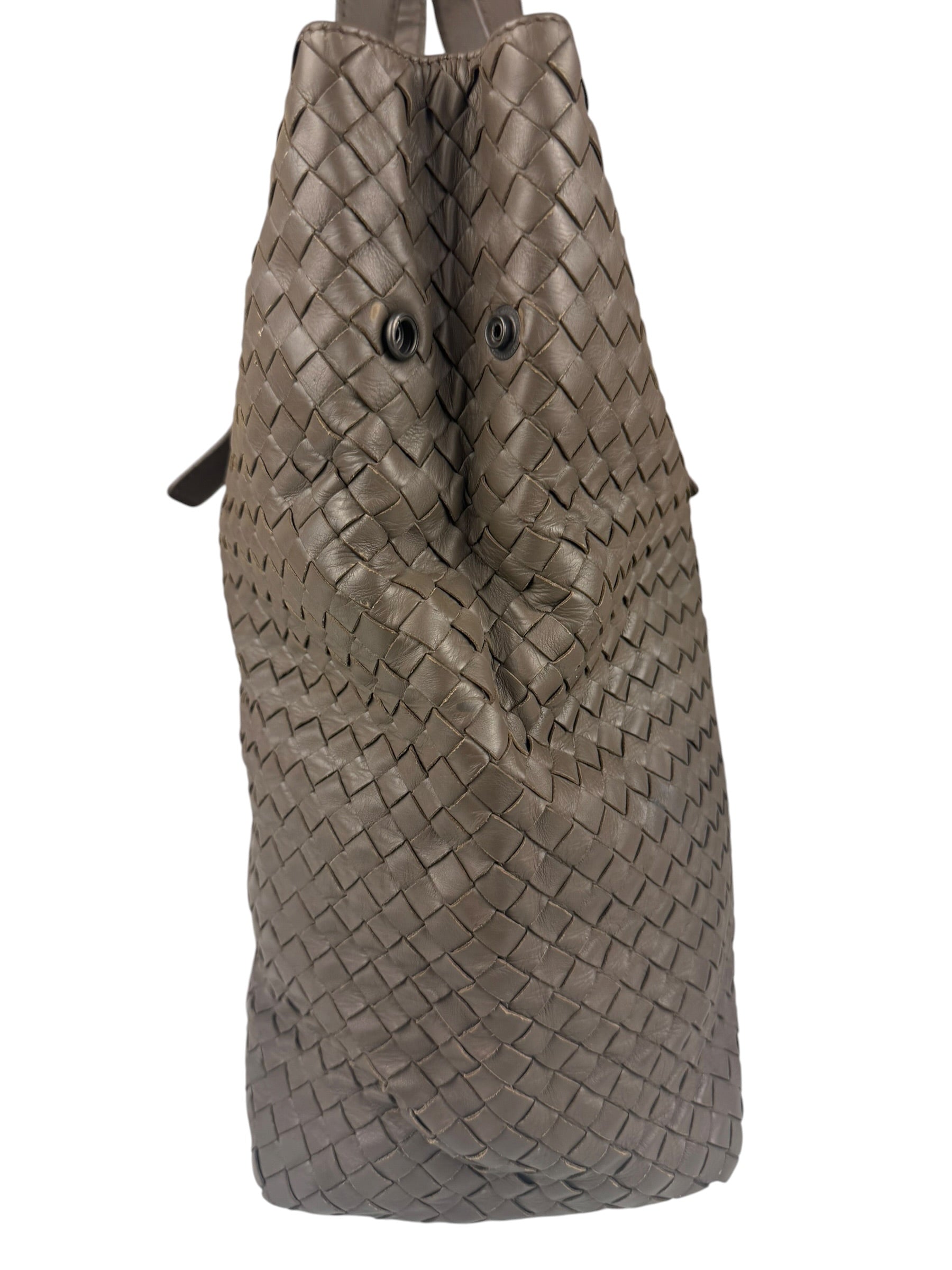 Bottega Veneta Gray Nappa Leather Intrecciato Tote Bag
