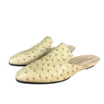 Helene Arpels Ostrich Leather Mule Tan