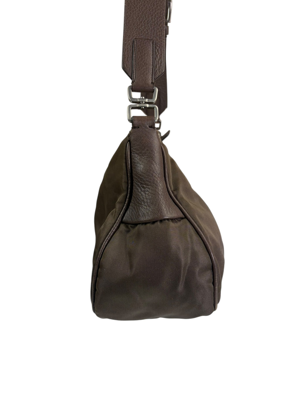 Prada Grey-Brown Taupe Tessuto Nylon Shoulder Bag