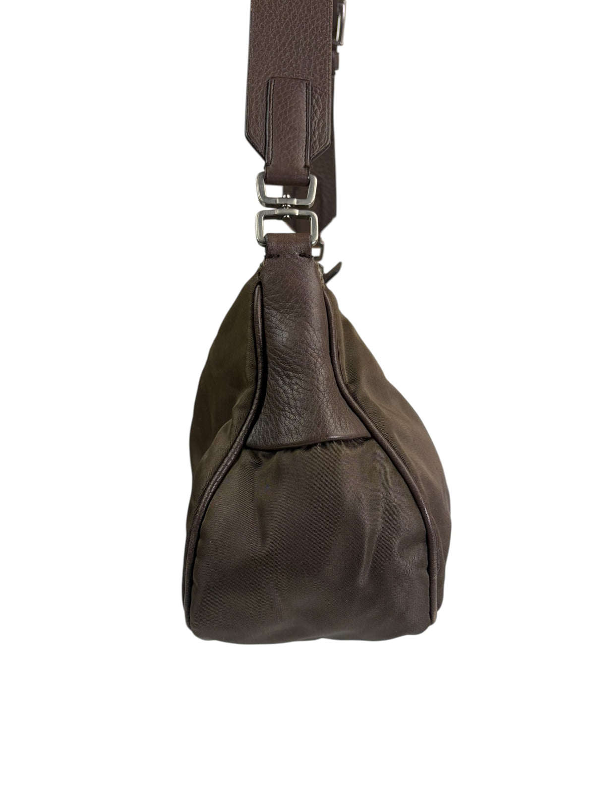 Prada Grey-Brown Taupe Tessuto Nylon Shoulder Bag