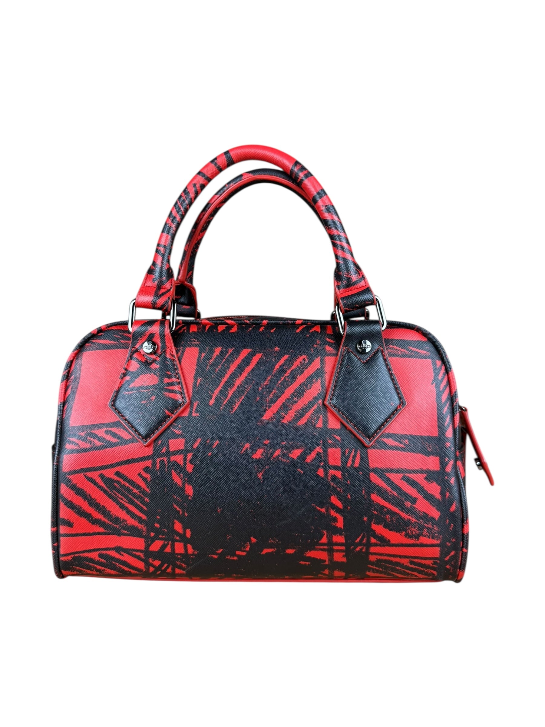 Vivienne Westwood Grafiti Plaid Boston Bag
