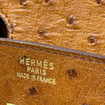 Hermes Birkin 35 Ostrich Leather Handbag Gold Hardware