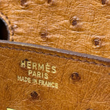 Hermes Birkin 35 Ostrich Leather Handbag Gold Hardware