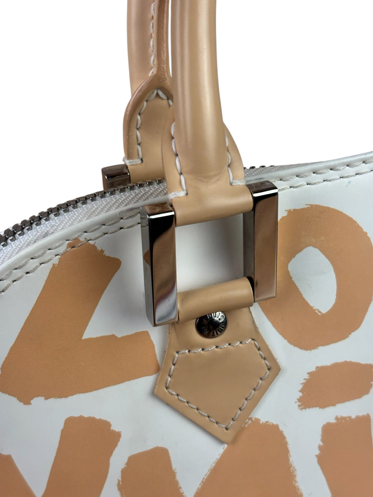 Louis Vuitton White/Beige Graffiti Alma Handbag PM