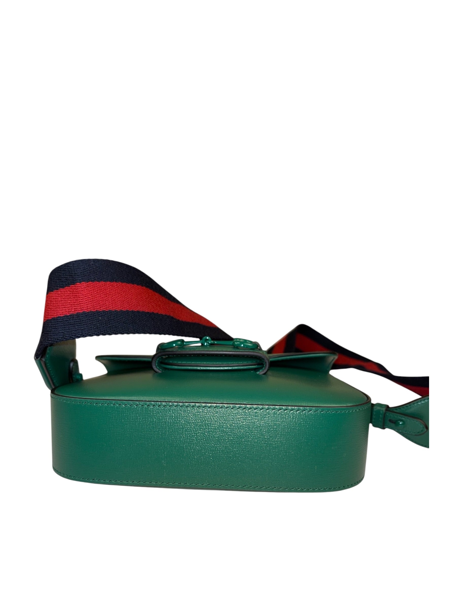 Gucci Green Leather Horsebit Shoulder Bag