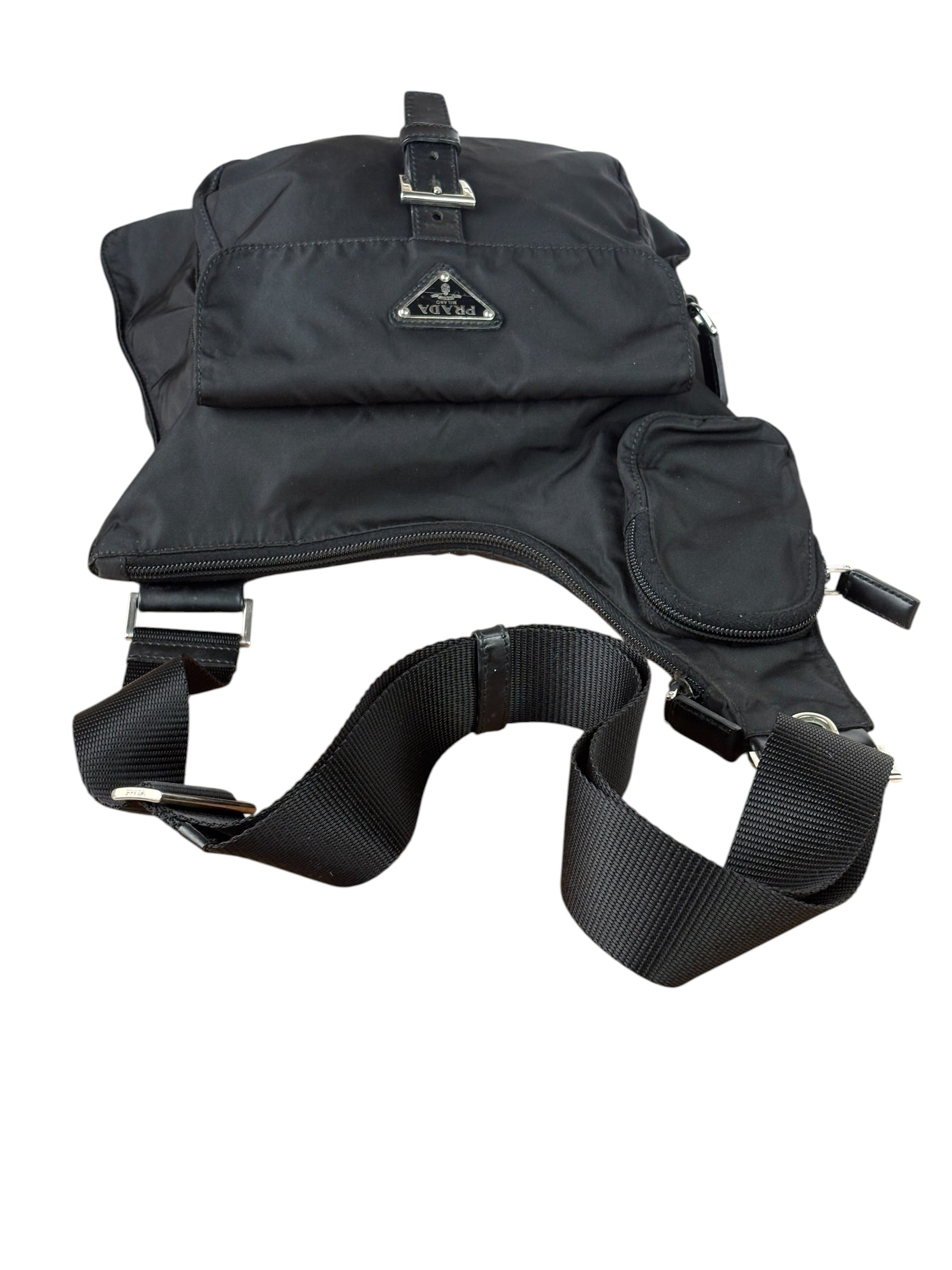 Prada Vintage Tessuto Nylon Asymmetrical Crossbody