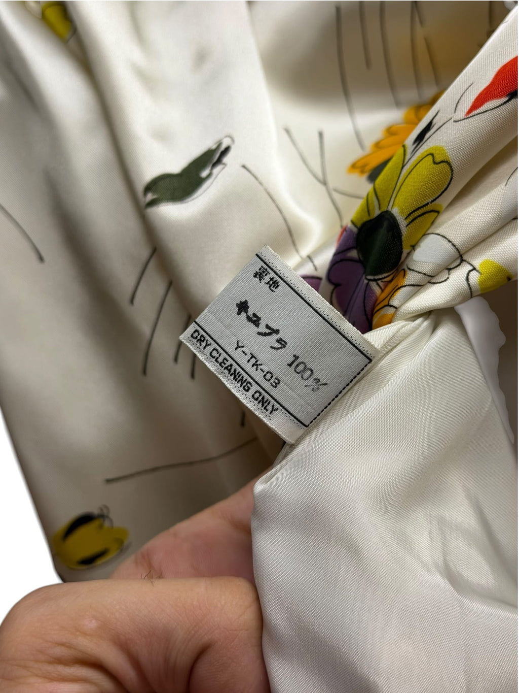 Christian Dior Cream Floral Miss Dior Satin Shirt Dress