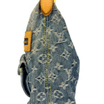 Louis Vuitton Vintage Denim Leather Trim Monogram Baggy Hobo Bag PM
