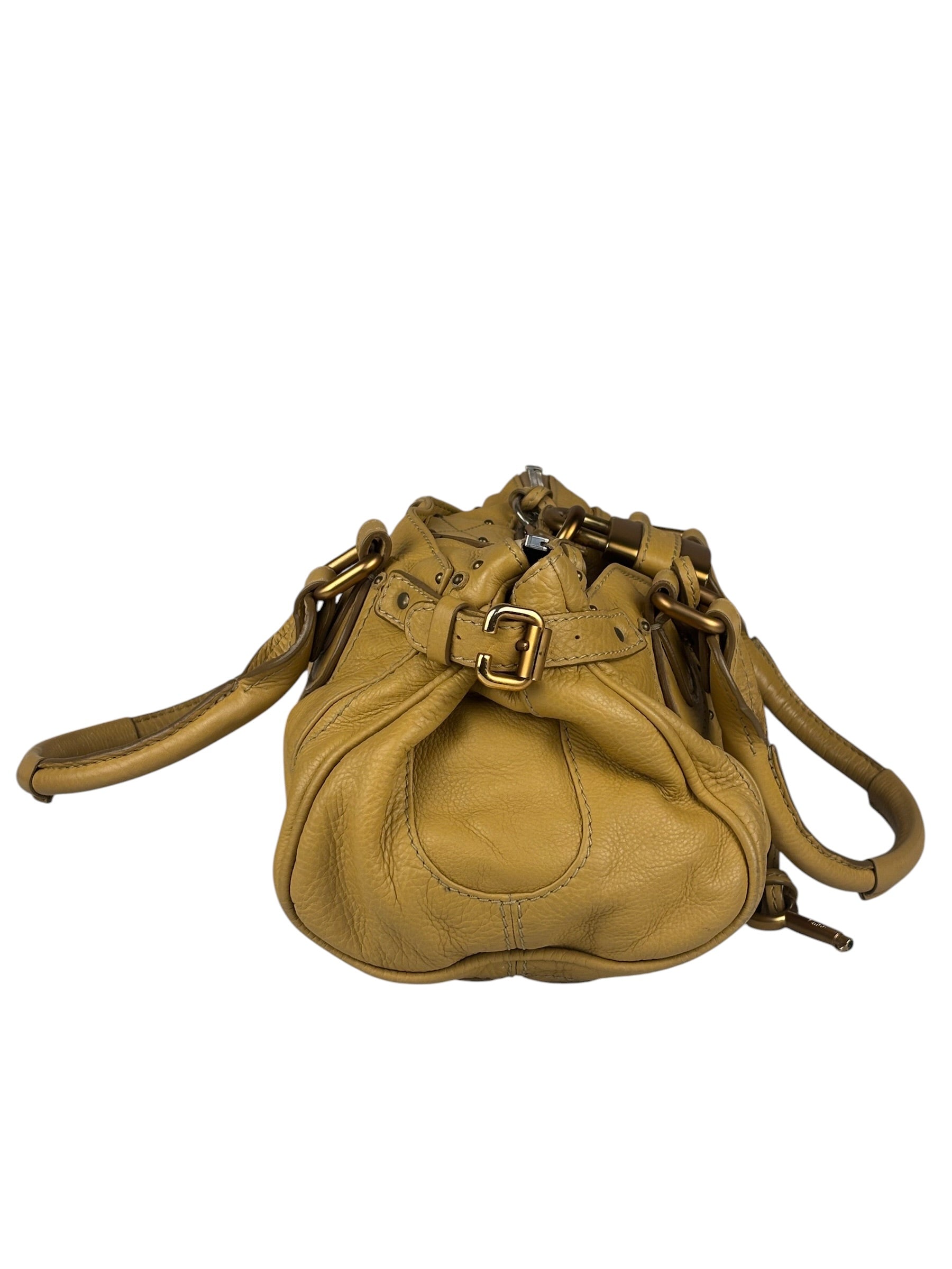 Chloe Yellow Leather Paddington Shoulder Bag