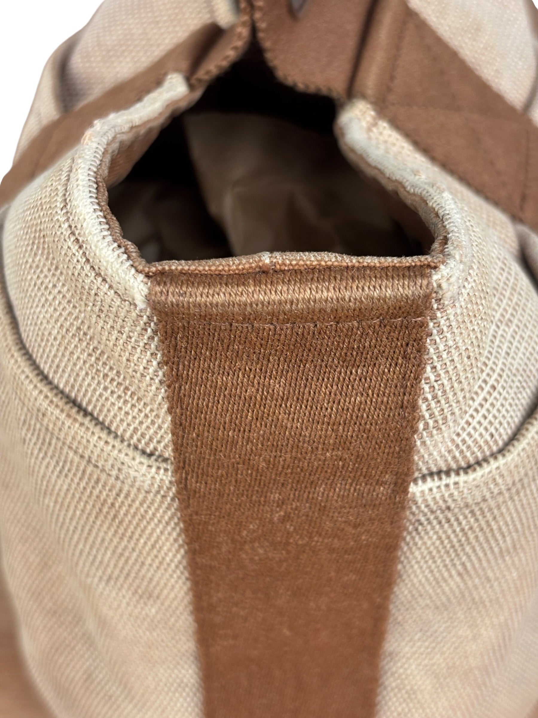 Hermes Vintage Brown Toile Saxo PM