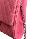 Chanel Coral Pink Matte Quilted Caviar Flap Shoulder Bag 2012
