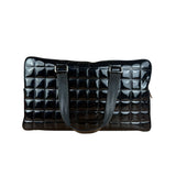 Chanel Black Patent Chocolate Bar Bowler Bag 2002
