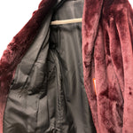 Fellini Burgundy Synthetic Faux Fur Coat