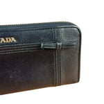 Prada Black Saffiano Leather Long Wallet