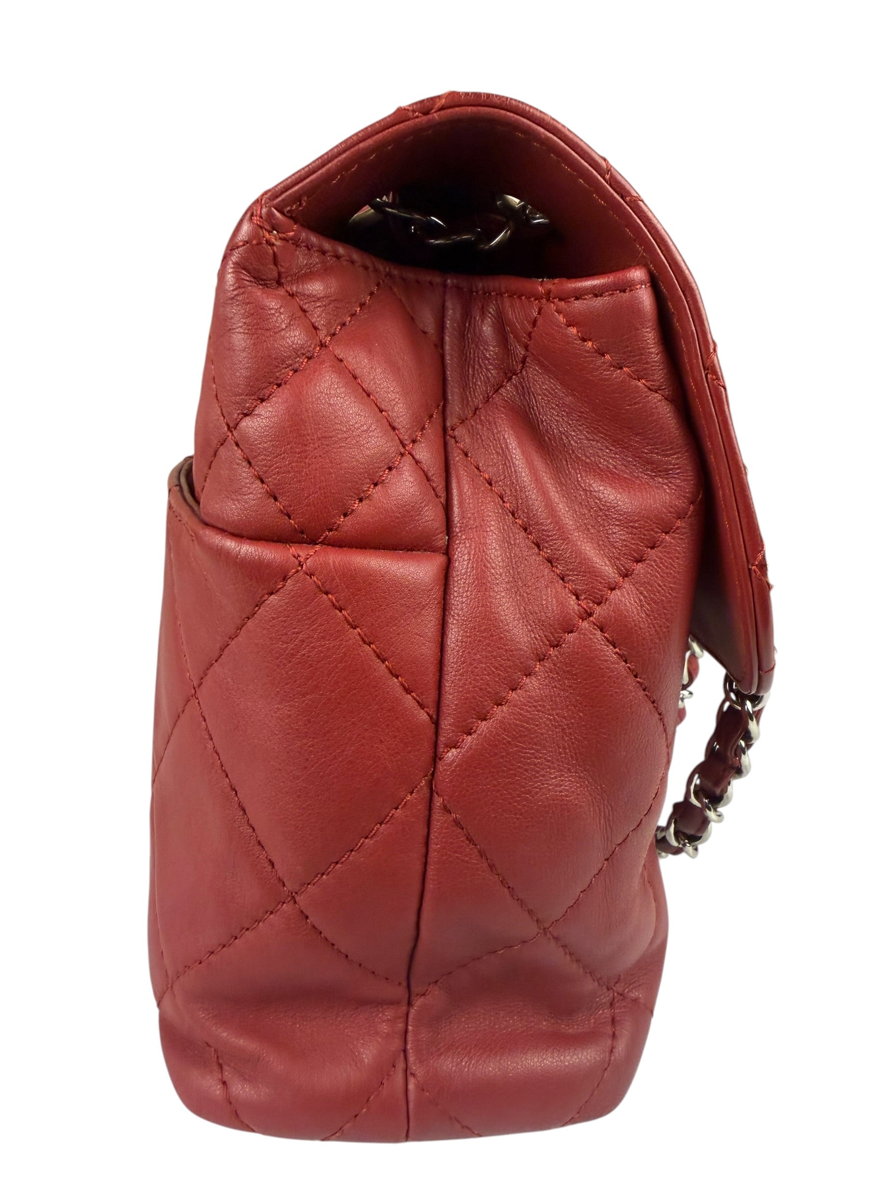 Chanel Red Qulited Leather Flap Shoulder Bag 2011
