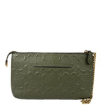 Coach Military Green Leather Signature Wristlet