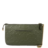 Coach Military Green Leather Signature Wristlet
