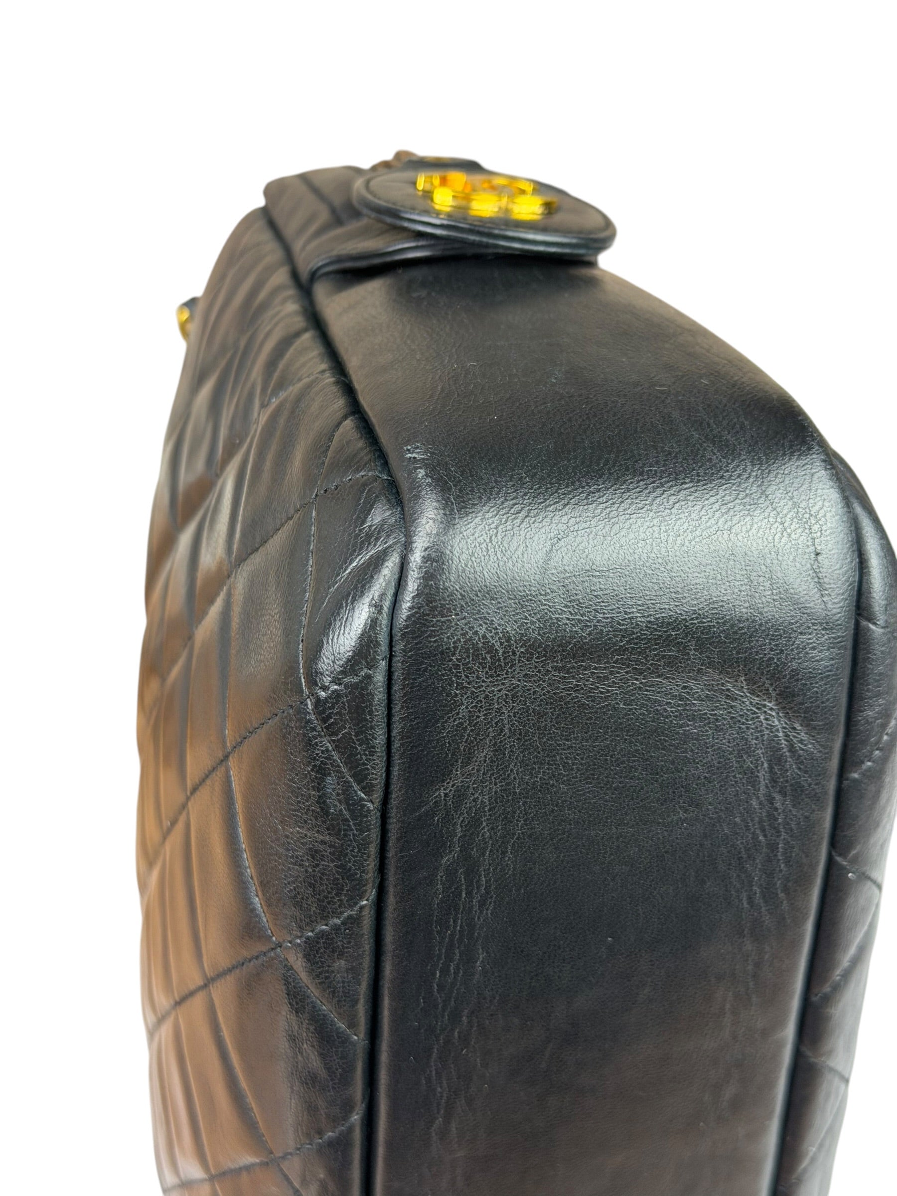 Chanel Black Quilted Lambskin Camera Bag 1989