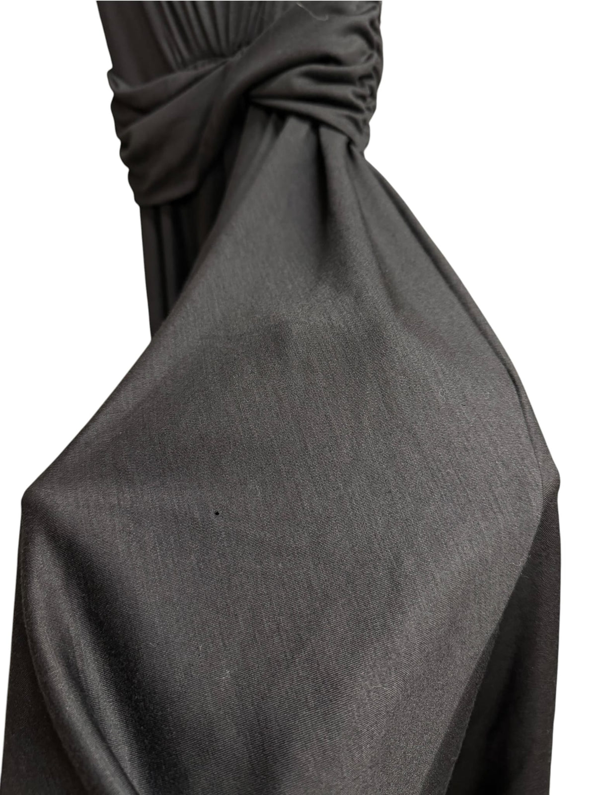 Vintage Salvatore Ferragamo Black Wool Blend Mid Length Dress