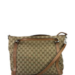 Gucci Beige/Brown Leather GG Satchel Two-Way Bag