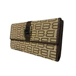 Balenciaga Vintage Brown Canvas Logo Long Wallet