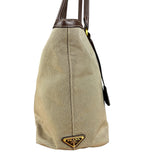 Prada Vintage Jacquard Logo Tote Brown