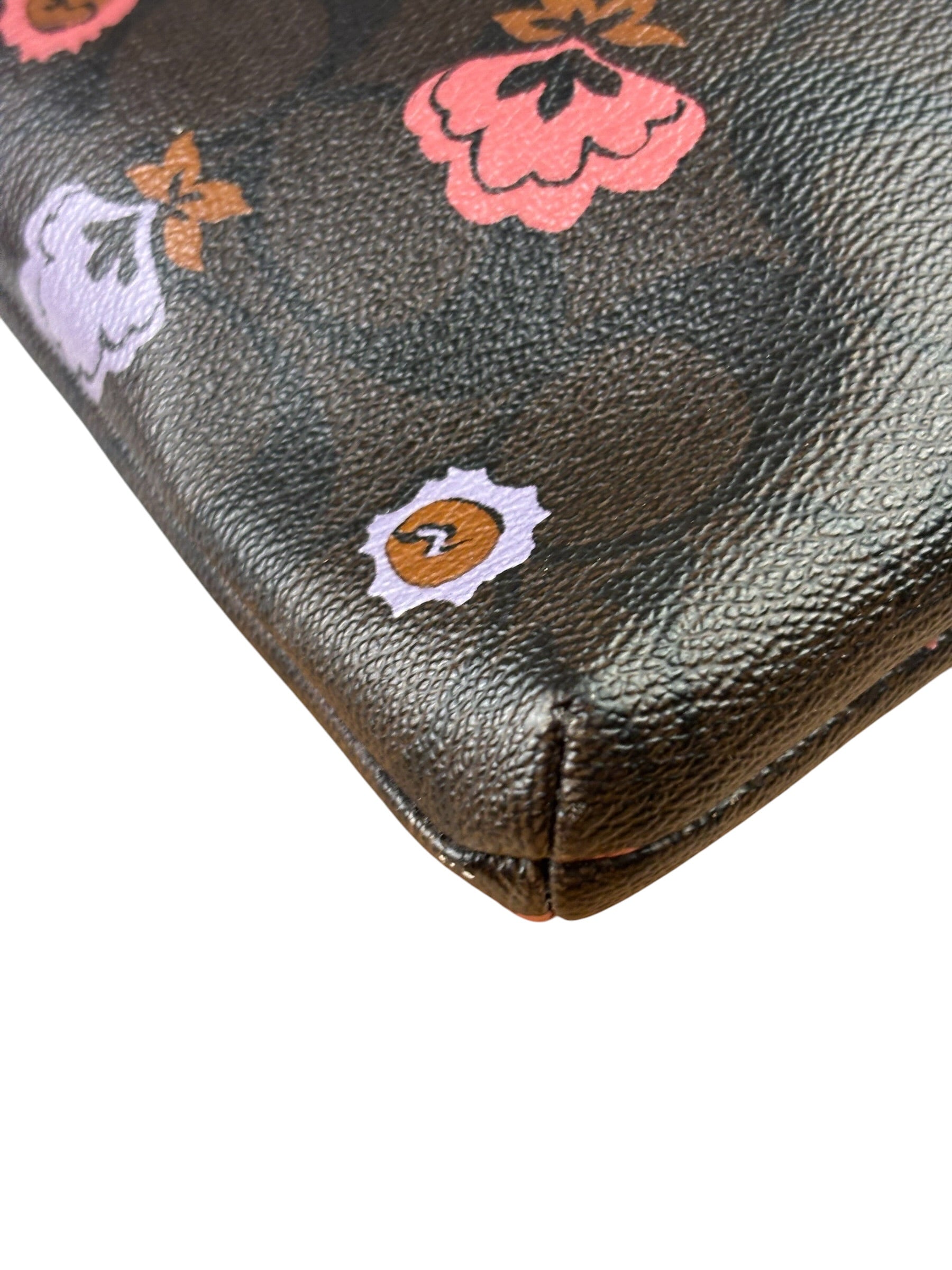Coach Brown Leather Ranch Floral Crossbody Bag