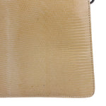 Bottega Veneta Vintage Yellow Lizard Print Clasp Handbag