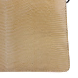 Bottega Veneta Vintage Yellow Lizard Print Clasp Handbag