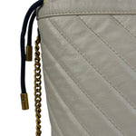 Gucci GG Ivory Leather Marmont Chain Bucket Bag