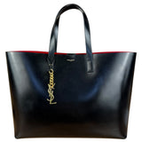 Saint Laurent Black Leather Shopping Tote Bag