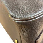 Burberry Vintage Brown Pebbled Leather Double Pocket Satchel Handbag