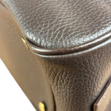 Burberry Vintage Brown Pebbled Leather Double Pocket Satchel Handbag