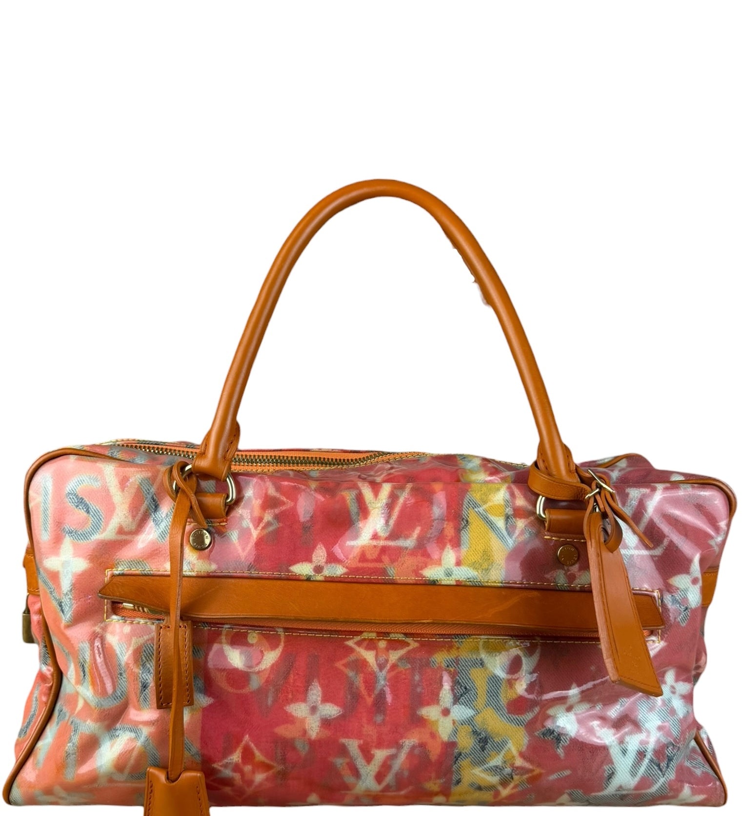 Louis Vuitton Richard Prince Orange Vinyl Canvas Monogram Hand Bag PM