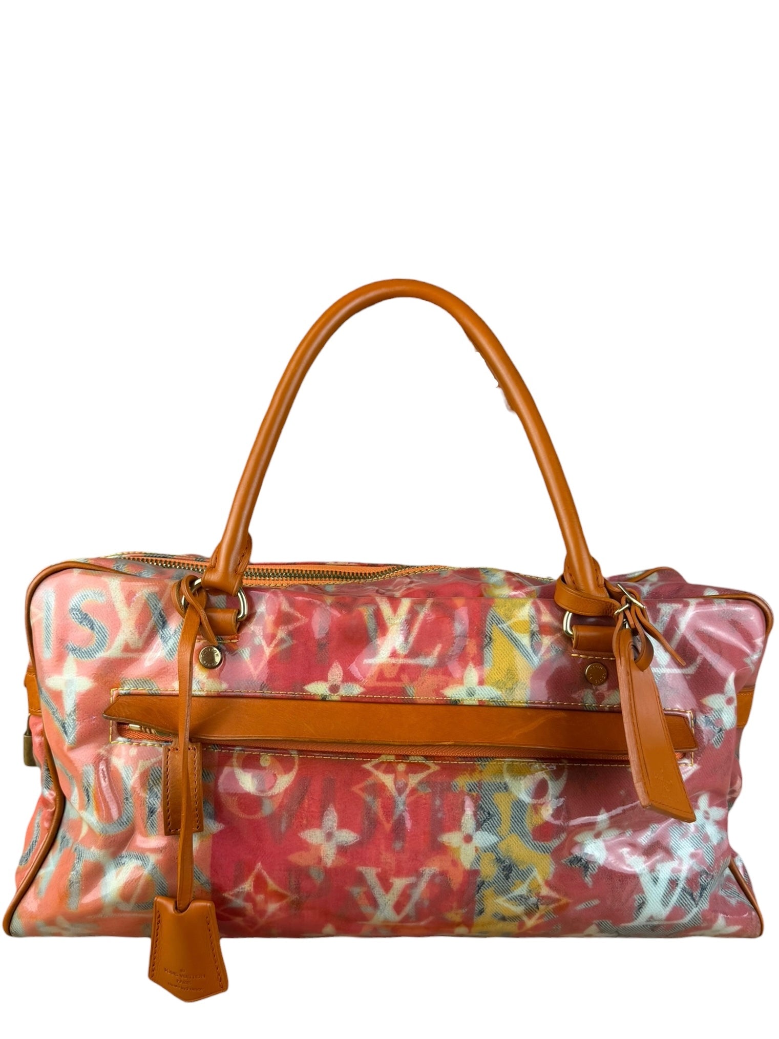 Louis Vuitton Richard Prince Orange Vinyl Canvas Monogram Hand Bag PM