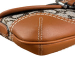 Coach Leather Trim Crystal Signature Jacquard Soho Pochette