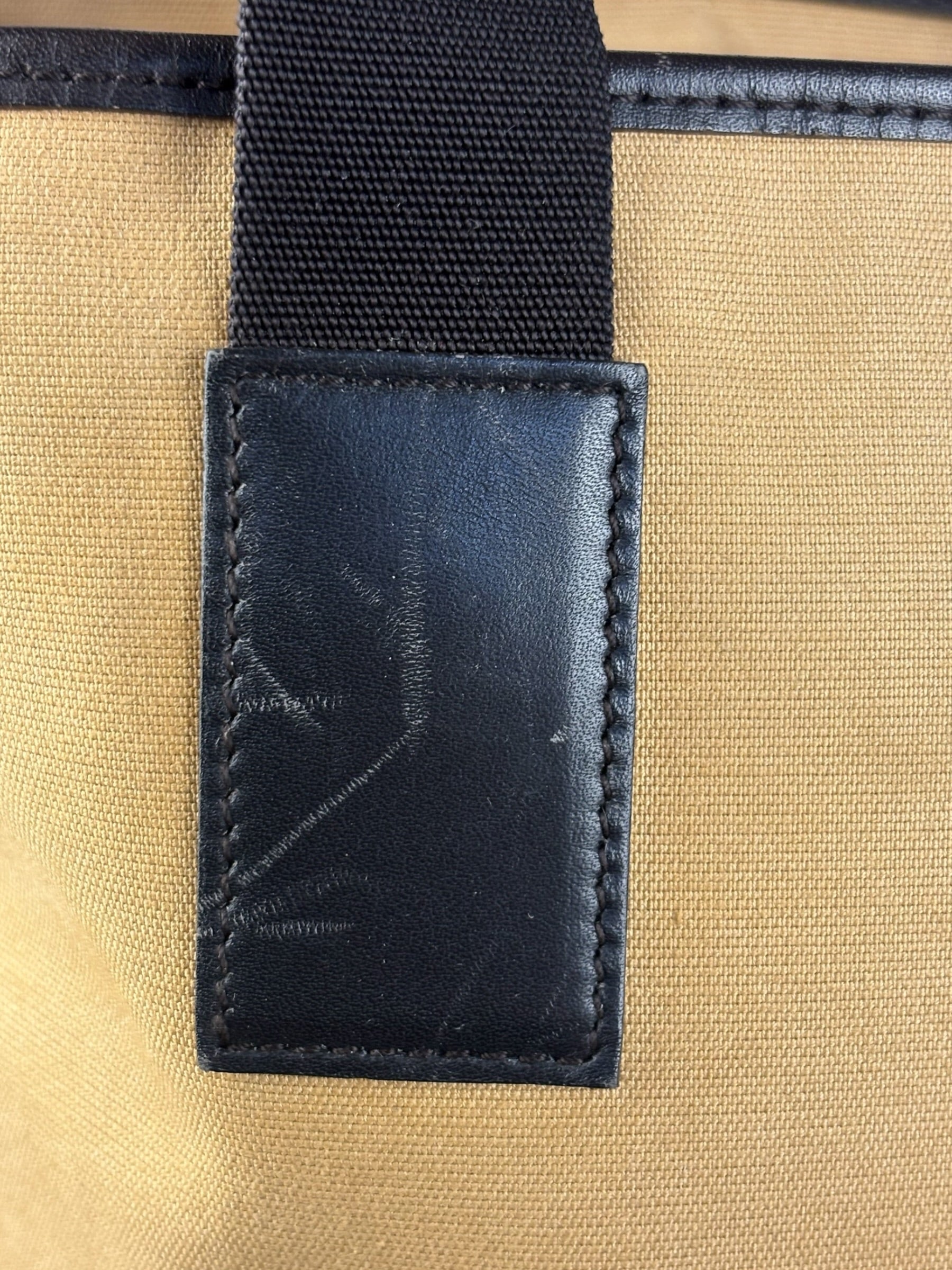 Gucci Vintage Brown Canvas Zip Tote