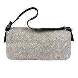 Fendi Leather-Trimmed Beaded Baguette Light Pink