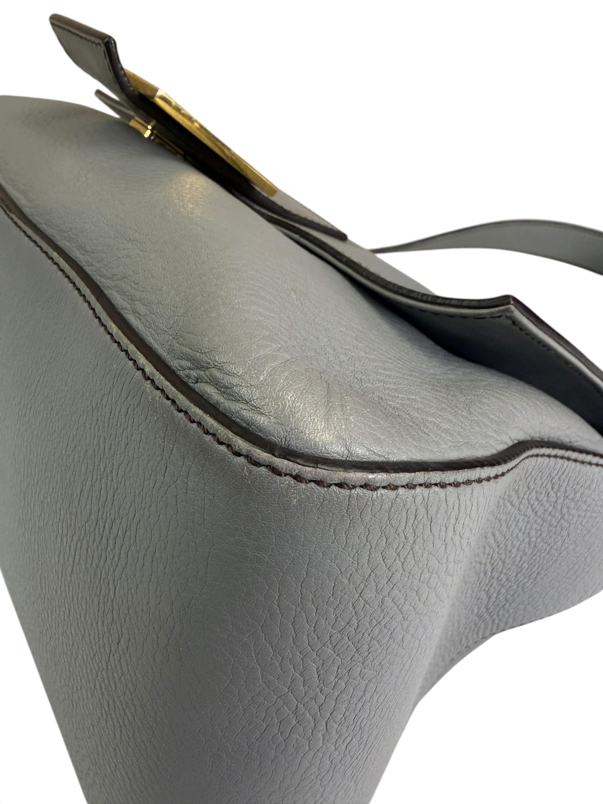 Fendi Grey Leather Shoulder Bag