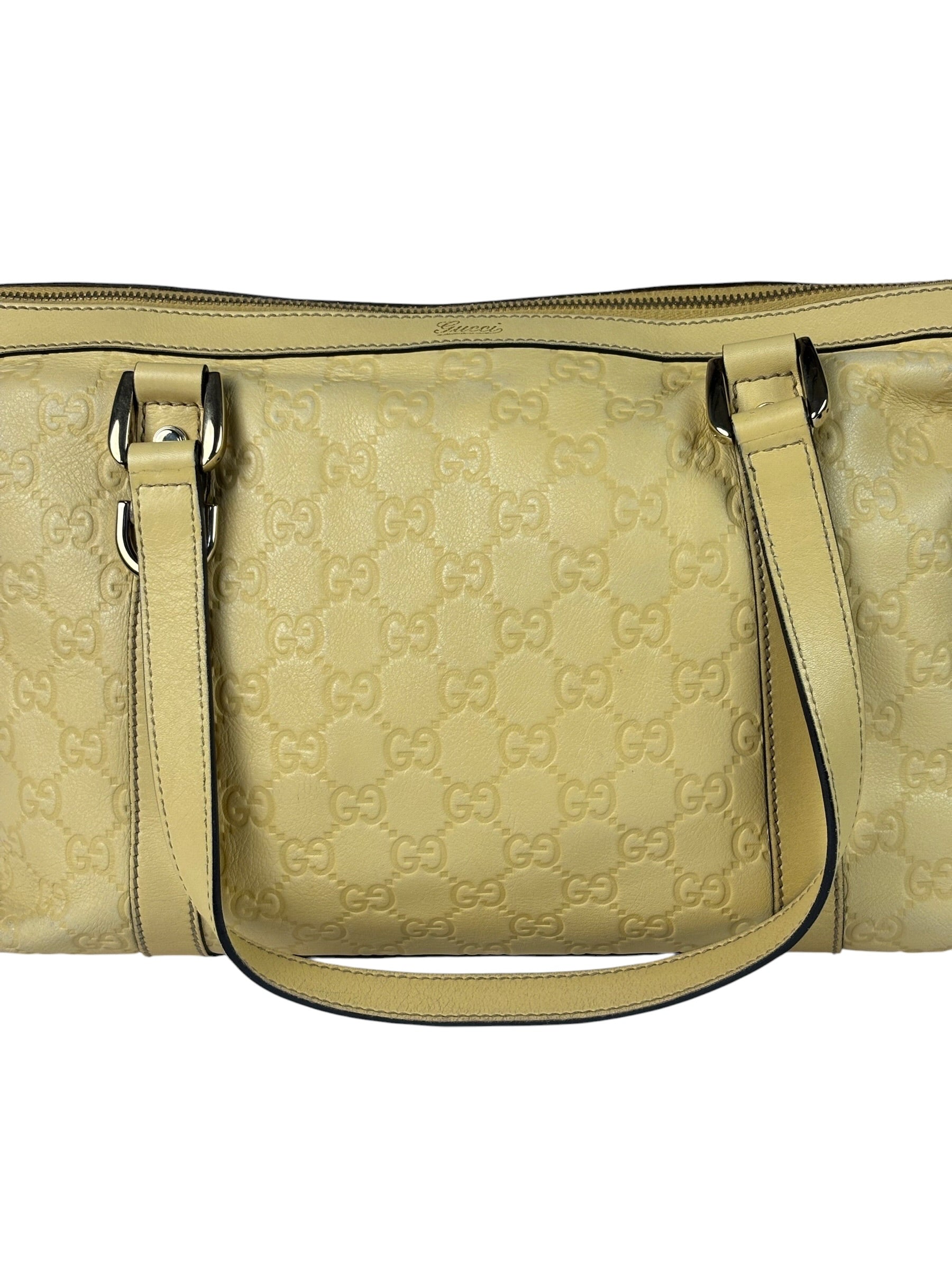 Gucci Yellow Leather GG Abbey Shoulder Bag