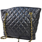 Chanel Vintage Black Quilted Lambskin Chain Shoulder Bag 1989