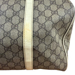 Gucci Bicolor Leather Trim GG Supreme Joy Boston Handbag